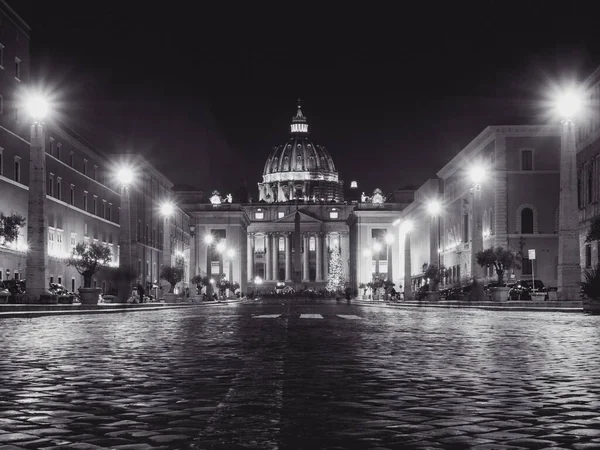 Peter Square Night Vatican — Stock Photo, Image