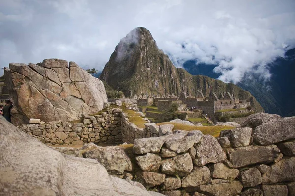 Paisaje Antigua Ciudad Inca Perdida Machu Picchu Las Montañas Los —  Fotos de Stock