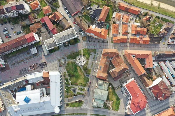 Aerial View Brcko District Downtown Bosnia Herzegovina — Stock Photo, Image