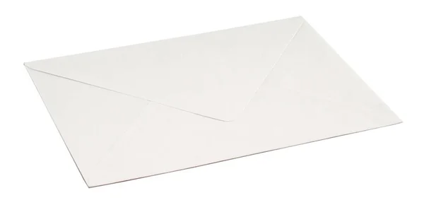 Nahaufnahme Eines Weißen Umschlags Isoliert Auf Weißem Hintergrund — Stockfoto