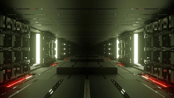 추상적 테크노 라이트의 터널을 렌더링 일러스트 — 스톡 사진