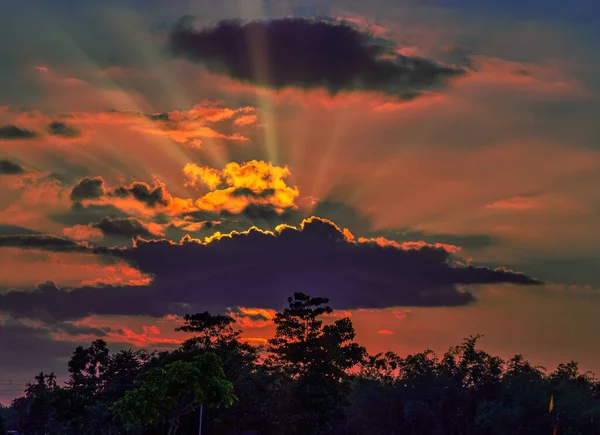 Dech Beroucí Záběr Malebného Západu Slunce — Stock fotografie
