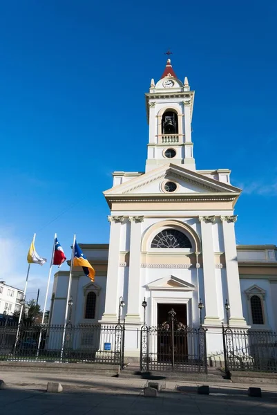 Пунта Аренас Чили Августа 2012 Года Frontis Iglesia Catfelen Ciudad — стоковое фото