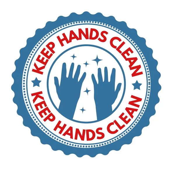 Ein Keep Hands Clean Zeichen Isoliert Auf Weißem Hintergrund — Stockfoto