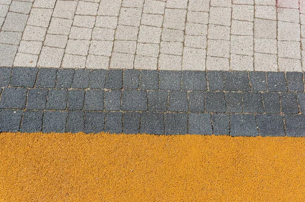 Una Toma Ángulo Alto Hermoso Camino Con Azulejos Grises Blancos — Foto de Stock