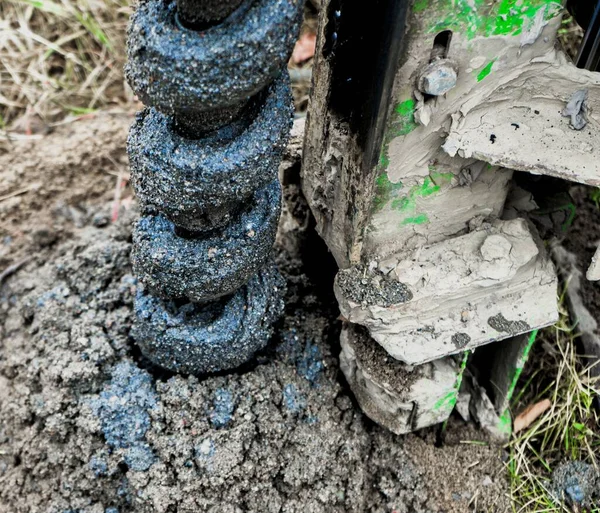 Een Hoge Hoek Close Shot Van Materialen Stenen Bodem — Stockfoto