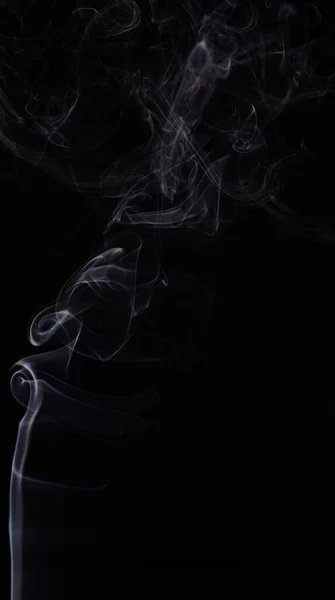Mrak Bílého Kouře Izolovaného Černém Pozadí — Stock fotografie
