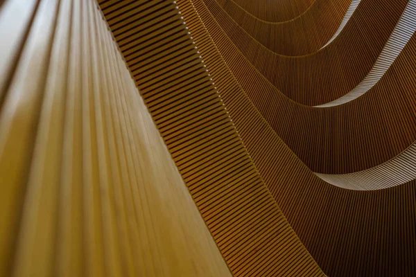 Geneva Switzerland Jan 2020 Detail Van Houten Constructie Bibliotheek Van — Stockfoto