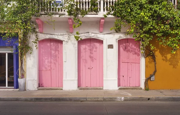 Hermosas Casas Cartagena Colombia Coloridas Cálidas —  Fotos de Stock
