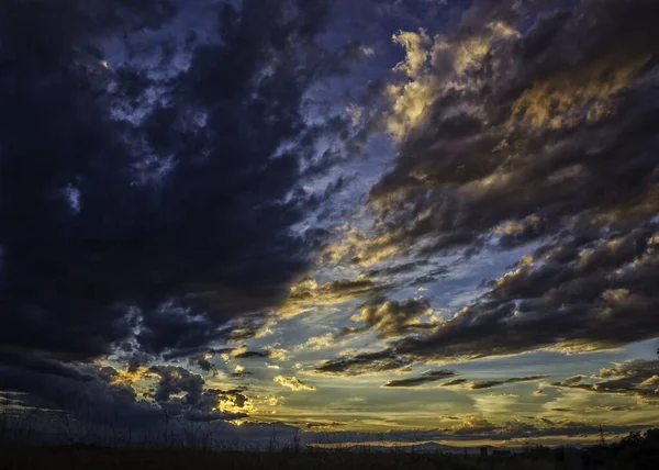 Les Nuages Dans Ciel Coucher Soleil — Photo