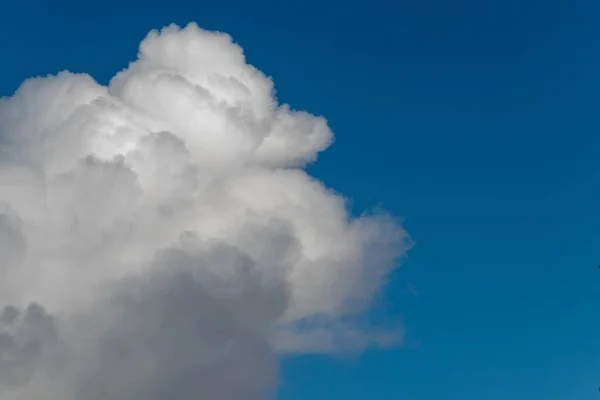 Sebuah Gambar Close Seup Dari Awan Berbulu Latar Langit Biru — Stok Foto