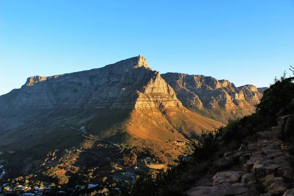 Una Vista Panoramica Della Table Mountain Città Del Capo Africa — Foto Stock