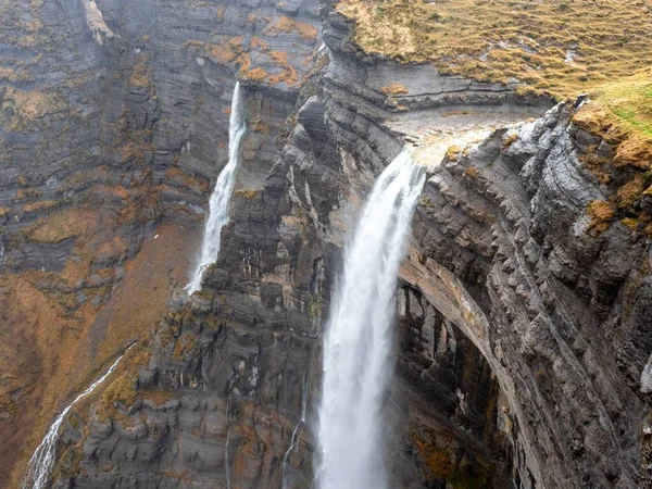Letecký Snímek Úchvatného Vodopádu Salto Del Nervion Španělsku — Stock fotografie
