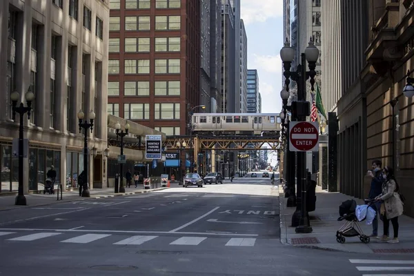 Chicago Zjednoczone Państwa Kwi 2020 Ulice Chicago Odizolowane Puste Względu — Zdjęcie stockowe