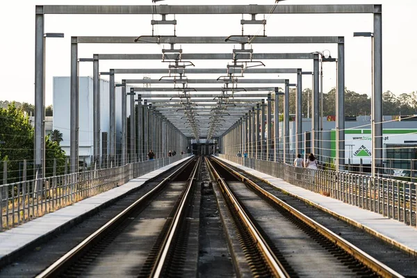 Porto Portugália Május 2020 Metro Vasút Naplementekor Maia Porto Portugália — Stock Fotó