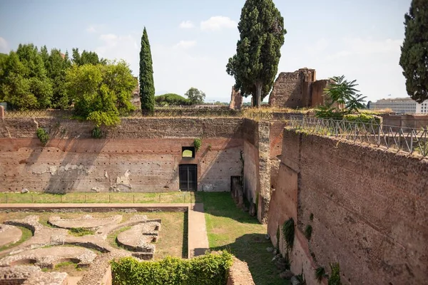 Una Impresionante Toma Las Ruinas Del Museo Palatino Colina Palatina — Foto de Stock