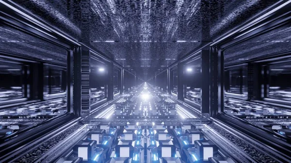 Futuristické Prostředí Zářícími Laserovými Světly Ideální Pro Sci Zázemí — Stock fotografie