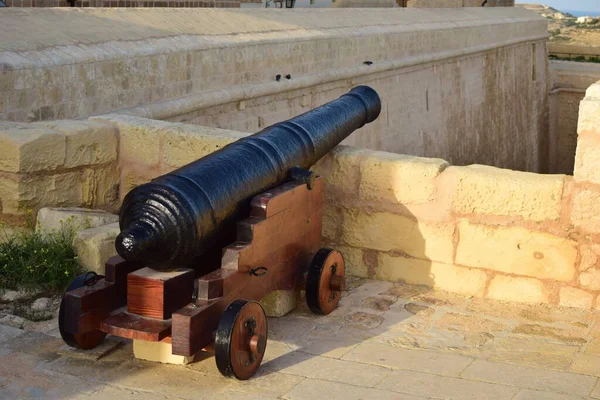 Cittadella Gozo Malta Října 2014 Staré Dělo Zbraň Vystavená Situ — Stock fotografie