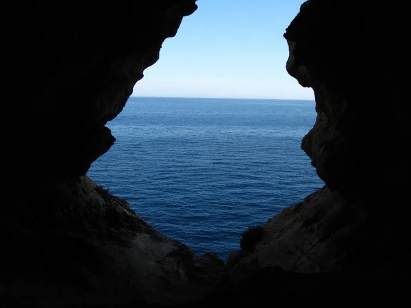 Vacker Bild Ingången Till Ghar Naghag Grotta Maltesiska Öarna Malta — Stockfoto