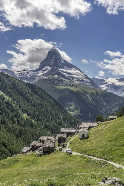 Spectaculair Uitzicht Matterhorn Top Zermatt Kanton Wallis Zwitserse Alpen — Stockfoto