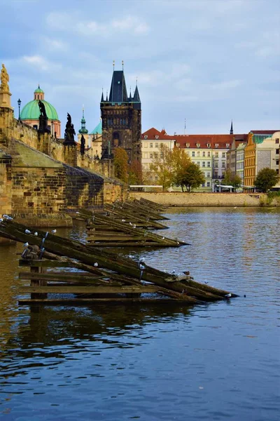 Een Verticaal Shot Van Karelsbrug Praag Tsjechië — Stockfoto