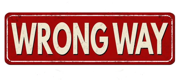 Red White Wrong Way Sign Isolated White Background — Stock Photo, Image