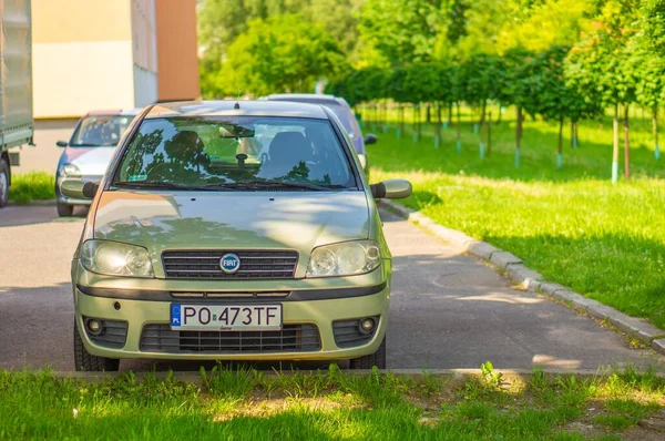 Poznan Pologne Mai 2019 Devant Une Voiture Fiat Panda Stationnée — Photo