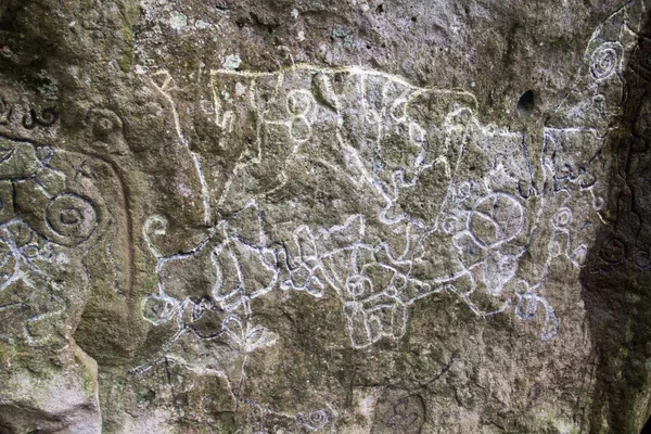 Piedra Pintada Nın Boyalı Kaya Yakınında Valle Panama Hindistan Dormida — Stok fotoğraf