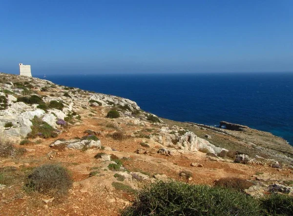 Qrendi Malta Jun 2014 Torre Hamrija Parte Del Sistema Defensa —  Fotos de Stock