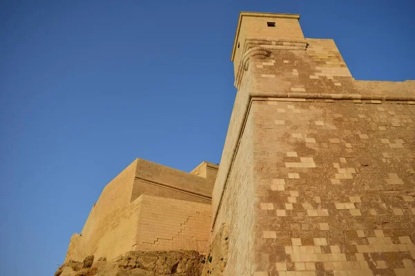 Cittadella Gozo Malta Října 2014 Část Vápencových Obranných Zdí Bašt — Stock fotografie