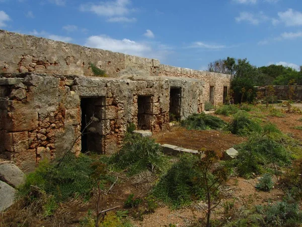 Comino Malte Avril 2014 Ancien Bâtiment Abandonné Sur Île Comino — Photo