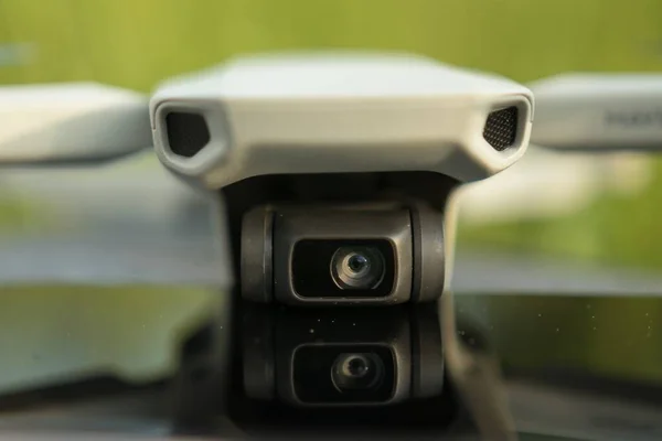 Close Drone Câmera Fundo Embaçado — Fotografia de Stock