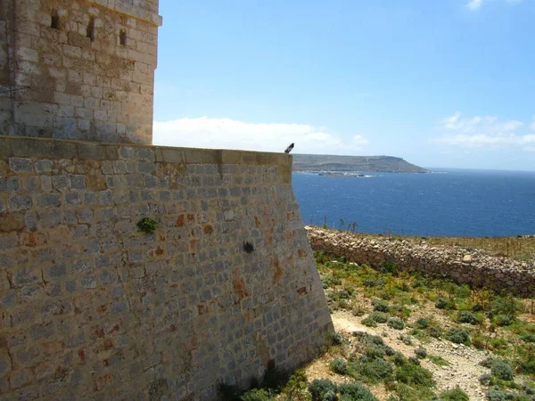 Comino Malta 2014年4月27日 圣玛丽亚塔 由圣约翰骑士团建造 位于马耳他科米诺岛的悬崖和蓝海之上 基督山伯爵的监狱 — 图库照片