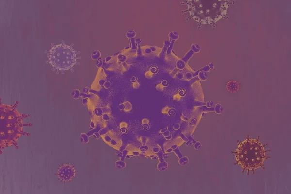 Una Resa Microstruttura Coronavirus Covid Prevenzione Concetto Quarantena Poster — Foto Stock