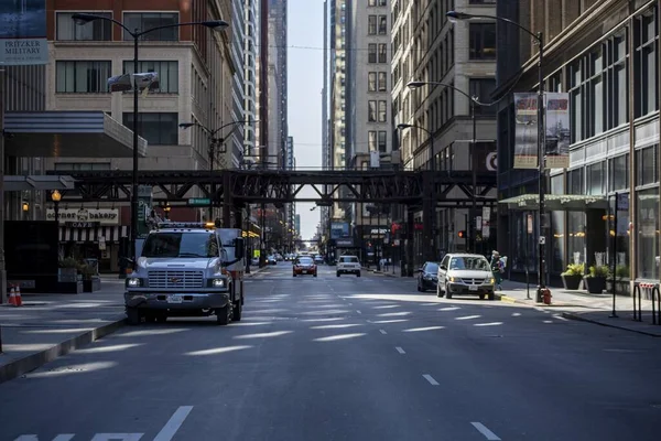 Чикаго Основные Государства Апр 2020 Улицы Центра Чикаго Изолированы Пусты — стоковое фото