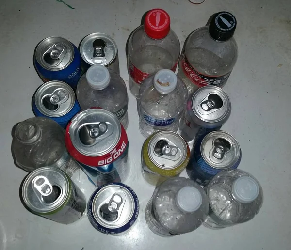 Middletown Estados Unidos Agosto 2019 Grupo Botellas Latas Reciclables Recogidas — Foto de Stock