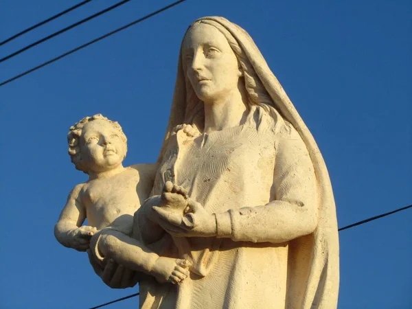 Rabat Malta Iul 2014 Statuie Calcar Fecioarei Maria Copilului Isus — Fotografie, imagine de stoc