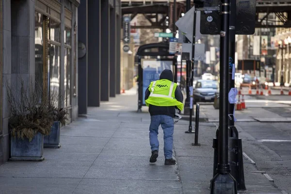 Chicago Zjednoczone Państwa Kwi 2020 Ulice Chicago Odizolowane Puste Względu — Zdjęcie stockowe