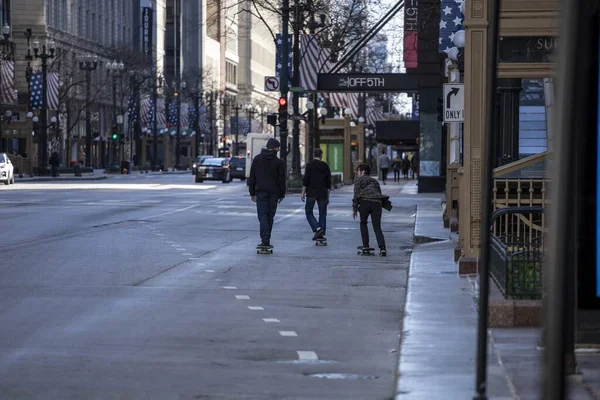 Chicago Stati Uniti Aprile 2020 Strade Del Centro Chicago Sono — Foto Stock