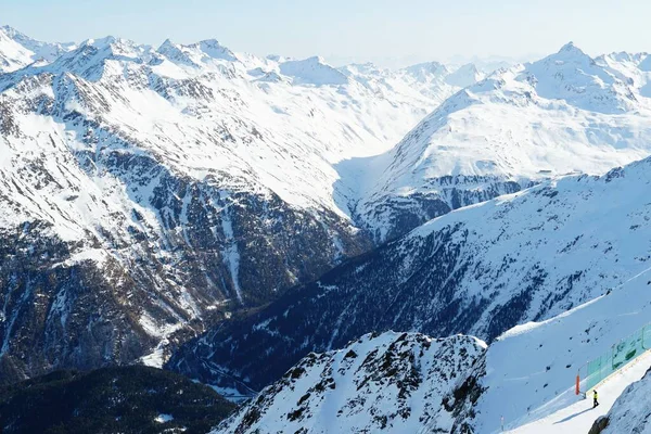 Hegyek Hóval Borítva Ausztriai Alpokban — Stock Fotó