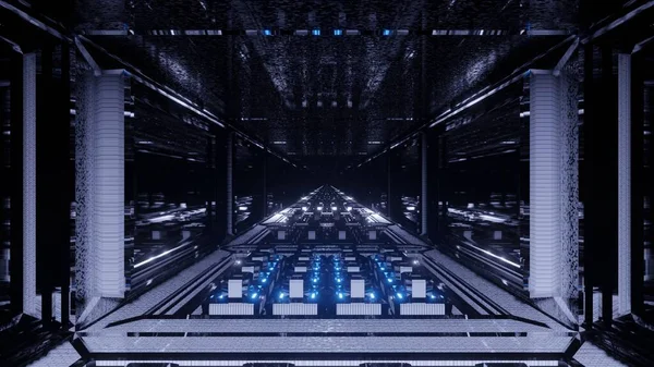 Een Futuristische Setting Met Gloeiende Laserlichten Perfect Voor Sci Achtergronden — Stockfoto