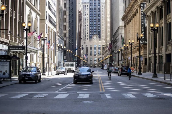 Чикаго Объединенные Государства Апреля 2020 Года Финансовый Район Чикаго Полностью — стоковое фото