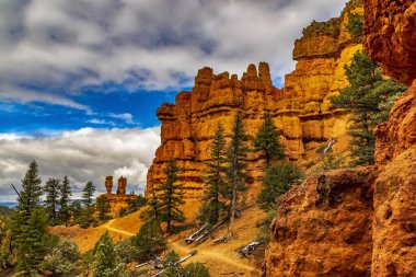 A beautiful daytime view of the Red Canyon in the Dixie National Forest, Utah, USA clipart