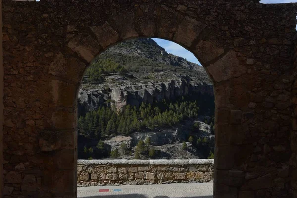 Ancienne Porte Entrée Château Cuenca Espagne — Photo