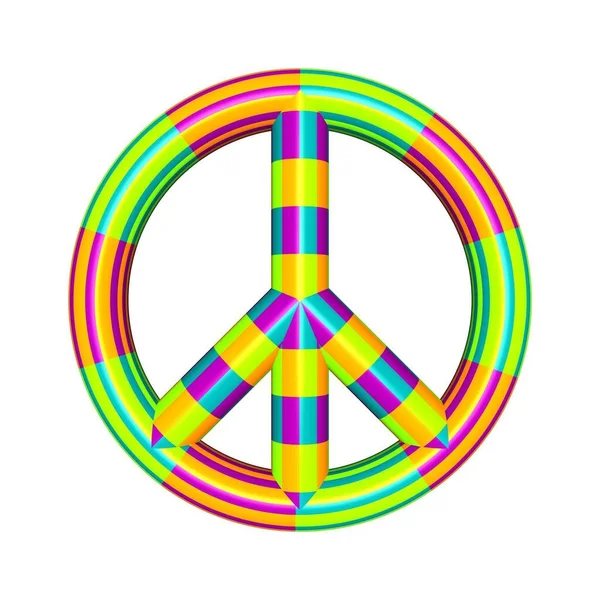 Abstract Illustration Peace Sign Isolated White Background — Stock Photo, Image