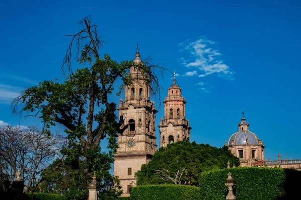 Catedral Morelia Michoacan México Contra Céu Azul — Fotografia de Stock