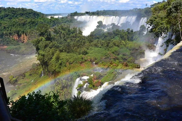 Las Hermosas Cataratas Del Iguazú Desembocan Río Iguaza Argentina — Foto de Stock