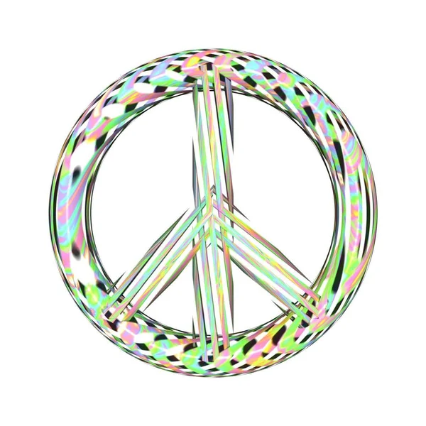 Abstract Illustration Peace Sign Isolated White Background — Stock Photo, Image