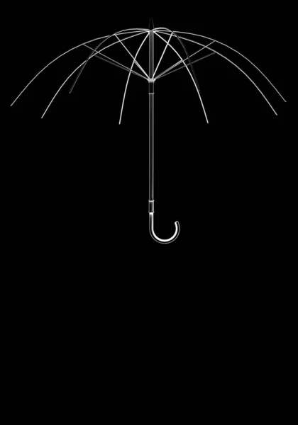 Illustration Rendu Parapluie Sur Fond Noir — Photo