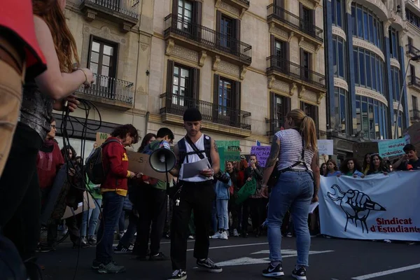 Barcelona Spanien März 2019 Ist Eine Manifestation Des Klimawandels Barcelona — Stockfoto